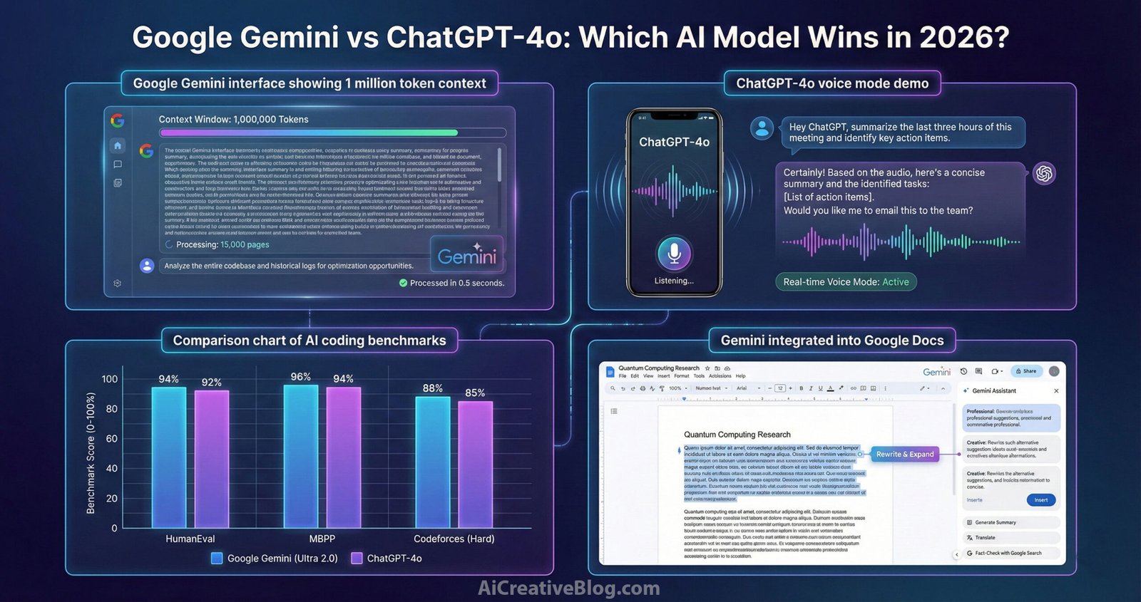 Google Gemini vs ChatGPT-4o: Which AI Model Wins in 2026?